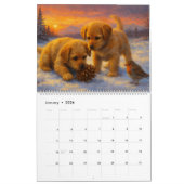 Two Cute Puppies Calendar カレンダー (1月 2026)