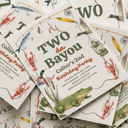 Two Da Bayou Birthday Invitation 招待状