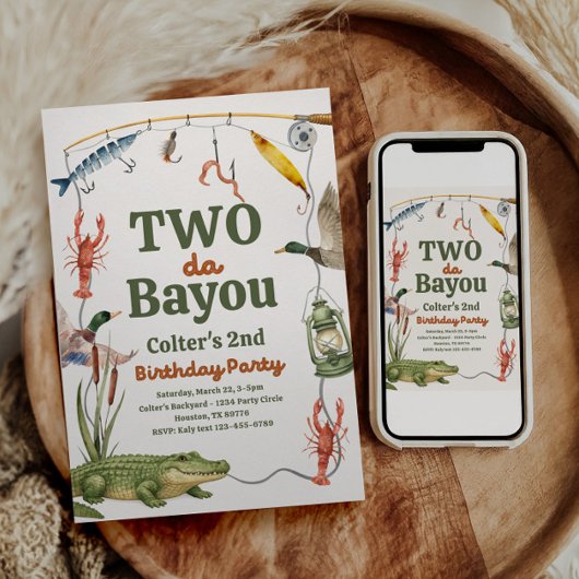 Two Da Bayou Birthday Invitation 招待状