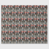 Two Dalmatian Dogs Holding a Fireman Hose ラッピングペーパー (フラット)