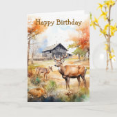 Two Deer カード (黄色い花)