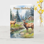 Two Deer カード (黄色い花)