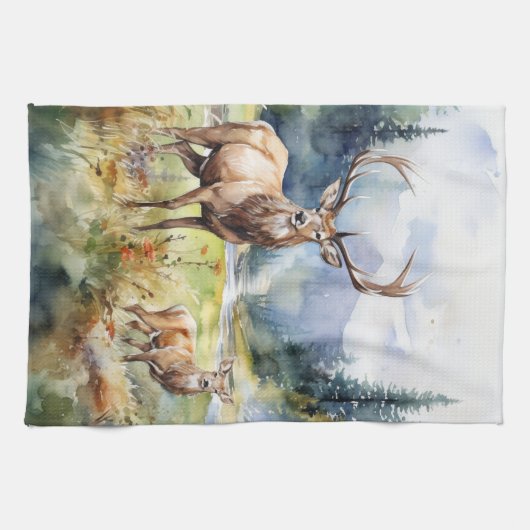 Two Deer キッチンタオル (横)