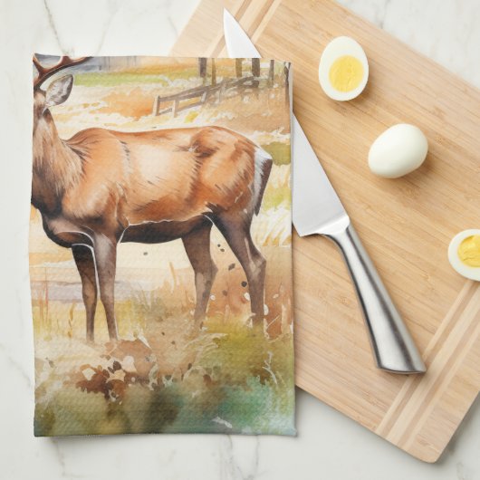 Two Deer キッチンタオル (四つ折り)