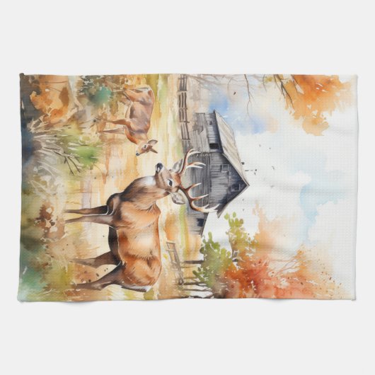 Two Deer キッチンタオル (横)