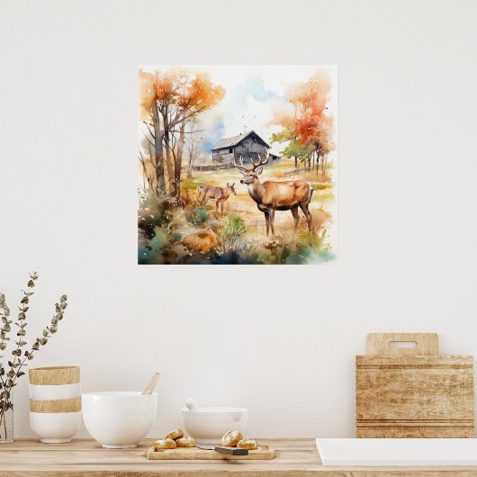 Two Deer ポスター (キッチン)