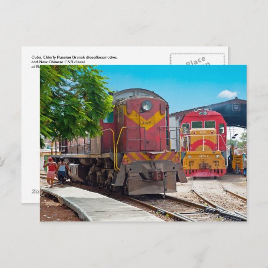 Two diesellocomotives ポストカード (正面/裏面)