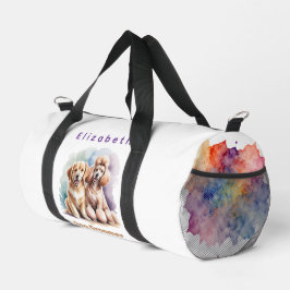 Two Dogs Groomer Personalized ダッフルバッグ