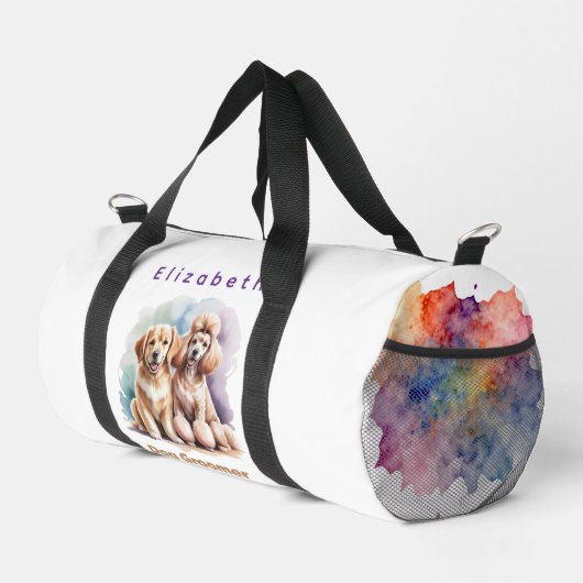 Two Dogs Groomer Personalized ダッフルバッグ (右コーナー)