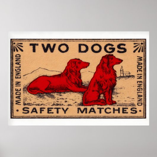 Two Dogs - Matchbox Print - Sweden Wall Art ポスター (正面)