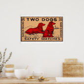 Two Dogs - Matchbox Print - Sweden Wall Art ポスター (キッチン)