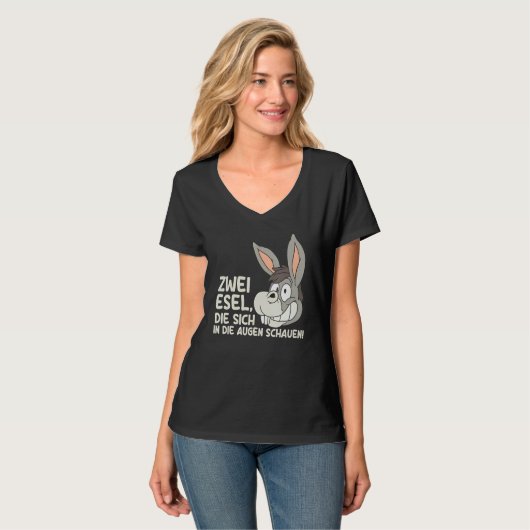 Two donkey who look into the eyes sarcasm tシャツ (正面フル)