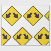 Two Downward Arrows Warning Road Sign ラッピングペーパー (フラット)