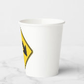 Two Downward Arrows Warning Road Sign 紙コップ (左)