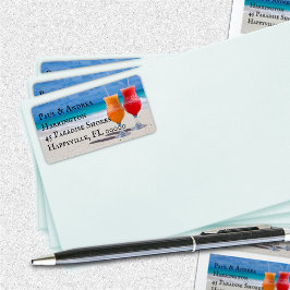 Two Drinks on theビーチ住所 シール