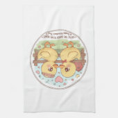 two ducks and love , you are the quack of my heart キッチンタオル (縦)