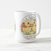 two ducks and love , you are the quack of my heart コーヒーマグカップ (正面右)