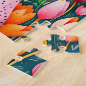 Two Easter Bunnies in Tulip Field ジグソーパズル (側面)