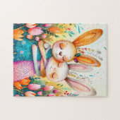 Two Easter Bunnies in Tulip Field ジグソーパズル (横)