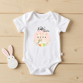 Two Easter Bunnies Personalized Baby Bodysuit ベビーボディスーツ