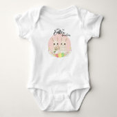 Two Easter Bunnies Personalized Baby Bodysuit ベビーボディスーツ (正面)