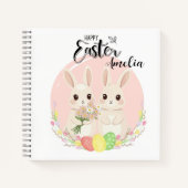 Two Easter Bunnies Personalized Spiral Notebook ノートブック (正面)