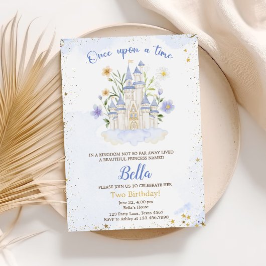 Two Ever A Princess Castle 2nd Birthday Party 招待状