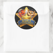 Two excellent work hoot the owl and Rex large roun ラウンドシール (バッグ)