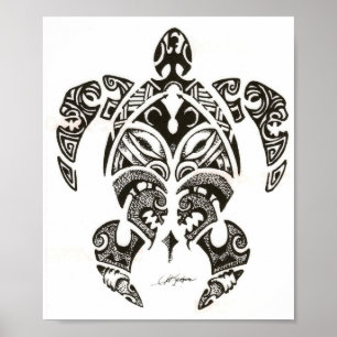 two faces (honu)turtle ポスター