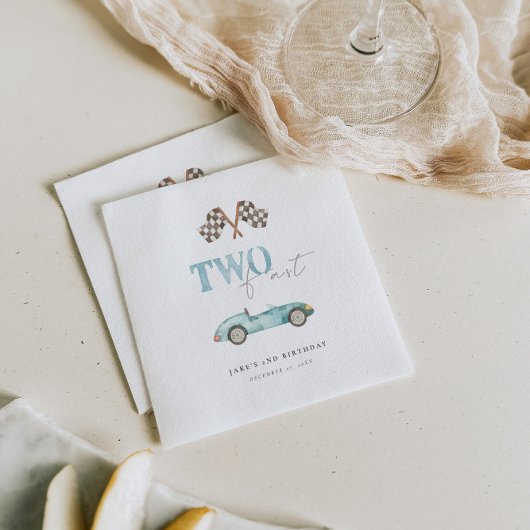 TWO FASTレトロレースカー スタンダードカクテルナプキン