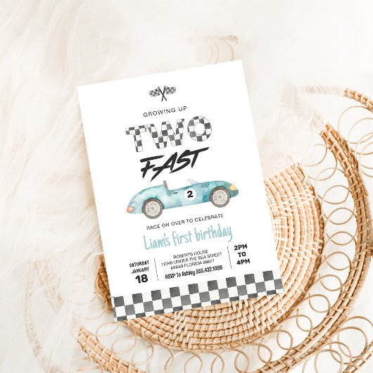 TWO FASTヴィンテージレースカー2nd誕生日 招待状