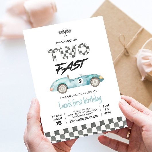 TWO FASTヴィンテージレースカー2nd誕生日 招待状