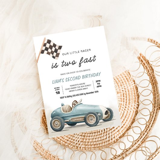 TWO FASTヴィンテージレースカー2nd誕生日 招待状