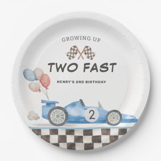 Two Fast バースデーレーシングカー 2周目 ペーパープレート (正面)