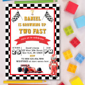 Two Fast レーシングカー 2歳の誕生日パーティー 招待状