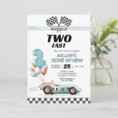 Two Fast レースカーの2歳の誕生日招待状 招待状 (スタンド正面)