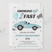 Two Fast レースカーの2歳の誕生日招待状 招待状 (正面)