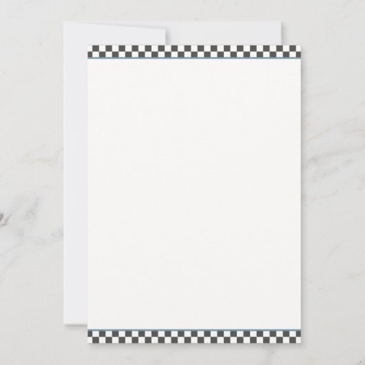 "Two Fast"レースカー2nd誕生日パーティの招待状 招待状 (裏面)