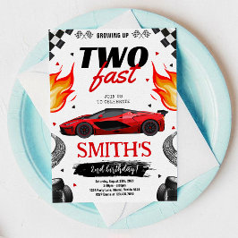 Two Fast レースカー 2歳の誕生日招待状 招待状