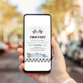 Two Fast レースカー 2歳の誕生日招待状 招待状