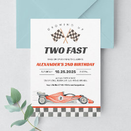 Two Fast レースカー 2歳の誕生日招待状 招待状