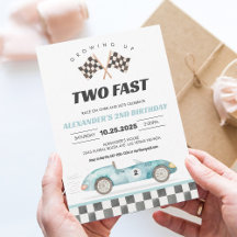 Two Fast レースカー 2歳の誕生日招待状
