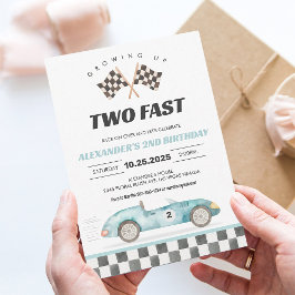 Two Fast レースカー 2歳の誕生日招待状 招待状