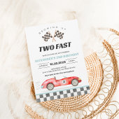TWO Fast レースカー 2歳の誕生日招待状 招待状