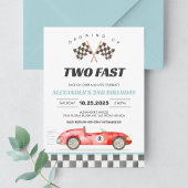 TWO Fast レースカー 2歳の誕生日招待状 招待状