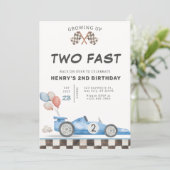 Two Fast 誕生日招待状 レーシングカー 2歳 招待状 (スタンド正面)