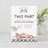 Two Fast 誕生日招待状 レーシングカー 2歳 招待状 (スタンド正面)