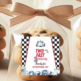 Two Fast 2歳の誕生日 おめでとう ボーイ レース スクエアシール