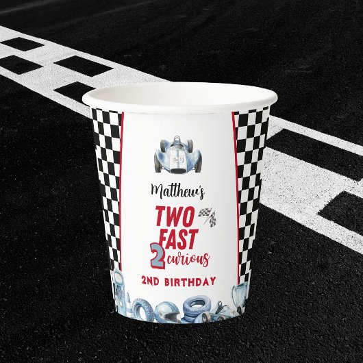 Two Fast 2歳の誕生日 男の子 レーシングカー 紙コップ