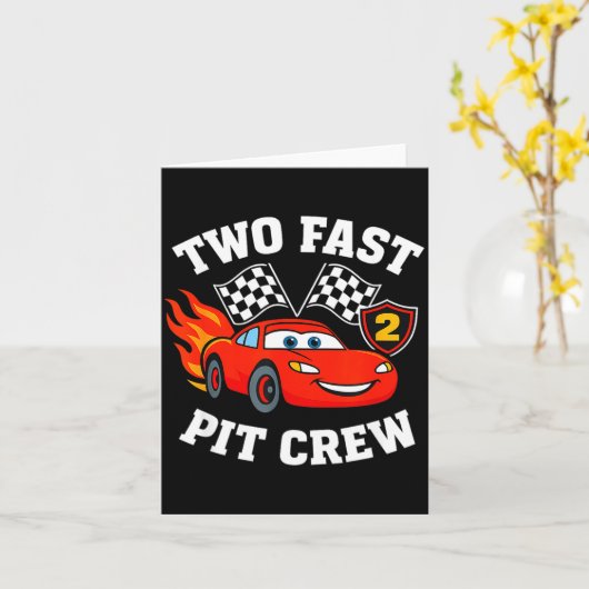 Two Fast 2 2nd Birthday T Crew 2yr Year Old  カード (黄色い花)